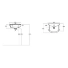 TMP LINE Ekonomik 45 lábon álló fürdőszobabútor Sanovit ZENON 6045 porcelán mosdóval 45x40cm