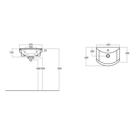 TMP LINE Ekonomik 45 lábon álló fürdőszobabútor Sanovit ZENON 6045 porcelán mosdóval 45x40cm