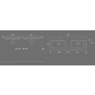 TMP FLAT 120 lábon álló fürdőszobabútor Sanovit ISIK 4120 dupla porcelán mosdóval 120 x 44 cm