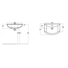   TMP ZX 65 - SONOMA - lábon álló fürdőszobabútor Sanovit ZENON - 6065 porcelán mosdóval - 65 x 47 cm