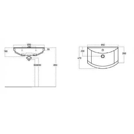 TMP ZX 65 - SONOMA - lábon álló fürdőszobabútor Sanovit ZENON - 6065 porcelán mosdóval - 65 x 47 cm