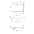 TMP LUX 60 fali fürdőszobabútor - CeraStyle SHARP FEKETE mosdóval - 60 x 48 cm