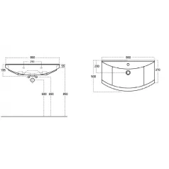   TMP ZX 85 - SONOMA - lábon álló fürdőszobabútor Sanovit ZENON - 6085 porcelán mosdóval - 86 x 50 cm