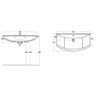 TMP ZX 95 - SONOMA - lábon álló fürdőszobabútor Sanovit ZENON - 6095 porcelán mosdóval - 97 x 51 cm