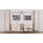 TMP IRON fürdőszobai tükör 75 cm - FEKETE keret - szögletes