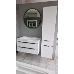 TMP IRON fürdőszobai tükör 80 cm - FEKETE keret - kerek