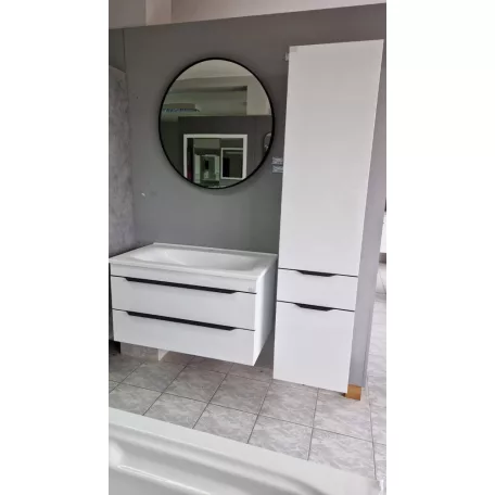 TMP IRON fürdőszobai tükör 80 cm - FEKETE keret - kerek