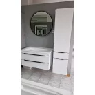 TMP IRON fürdőszobai tükör 70 cm - FEKETE keret - kerek