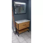 TMP IRON fürdőszobai tükör 100 cm - FEKETE keret - szögletes