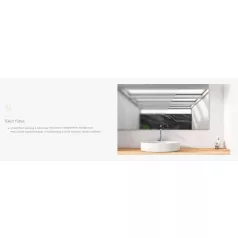   Viva AURA Led TOUCH fürdőszobai tükör - páramenetesítővel - órával - átm. 60 cm