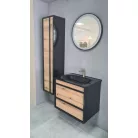 PIRAMIDA EURIDIKA OLIVA - FEKETE fali függesztett fürdőszobabútor fekete mosdóval 75 cm