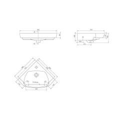   Viva STYLE Arda sarokszekrény CeraStyle Arda porcelán sarokmosdóval 46 x 46 cm - JOBBOS
