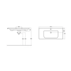   Viva STYLE Ekonomik PLUS 100 lábon álló fürdőszobabútor Sanovit SOFT 13100 mosdóval 101 x 45,5 cm