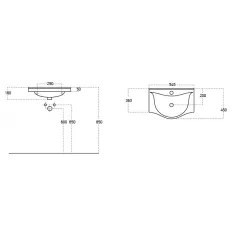   Viva STYLE Ekonomik 55 lábon álló 2 ajtós fürdőszobabútor Sanovit ALBATROS 10055 mosdókagyló 55x45cm