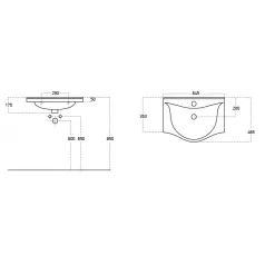   Viva STYLE Ekonomik 65 lábon álló 2 ajtós fürdőszobabútor Sanovit ALBATROS 10065 mosdóval 64,5x46,5