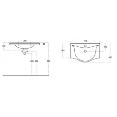   Viva STYLE Ekonomik 75 lábon álló 2 ajtós fürdőszobabútor Sanovit ZENON mosdóval 75 x 50 cm