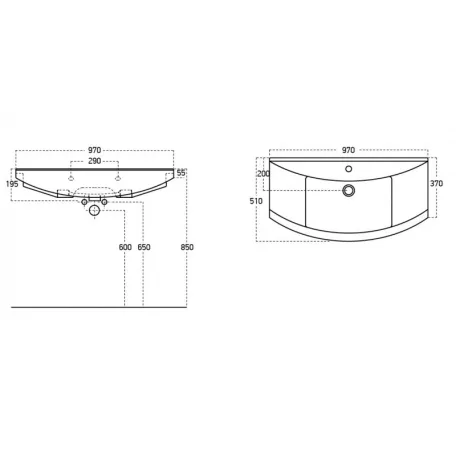 Viva SZQUARE 100 lábon álló fürdőszobabútor Sanovit ZENON 6095 porcelán mosdóval 97 x 51 cm