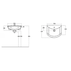   Viva SZQUARE 55 lábon álló fürdőszobabútor Sanovit ZENON 6055 porcelán mosdóval 55 x 44 cm