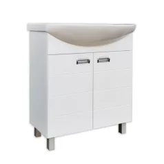   Viva SZQUARE 75 lábon álló fürdőszobabútor Sanovit ZENON 6075 porcelán mosdóval 75 x 49,8 cm