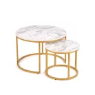 Paola fehér/arany dohányzóasztal szett