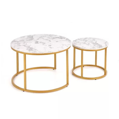 Paola fehér/arany dohányzóasztal szett