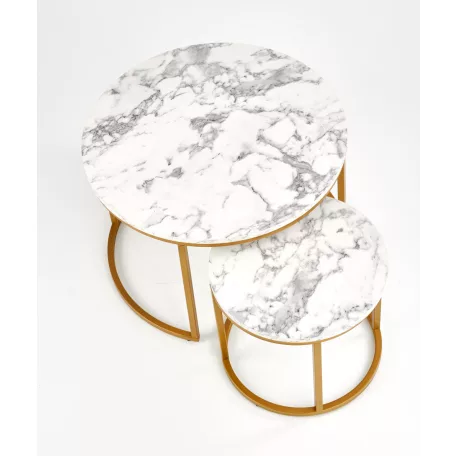 Paola fehér/arany dohányzóasztal szett