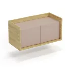 MOBIUS alacsony szekrény 1D szín: hikora tölgy/rózsaszín