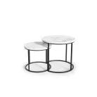 OREO asztal szett-fehér márvány / fekete