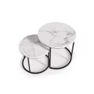 OREO asztal szett-fehér márvány / fekete