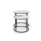 OREO asztal szett-fehér márvány / fekete