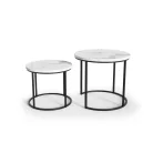 OREO asztal szett-fehér márvány / fekete