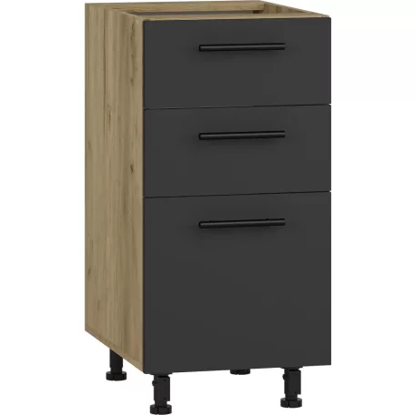 VENTO DS3-40/82 alsó fiókos szekrény, szín: craft tölgy/antracit