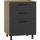 VENTO DS3-60/82 alsó szekrény fiókokkal, szín: craft tölgy/antracit