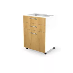   VENTO D3S-60/82 fiókos alsó szekrény, szín: méz tölgy/fehér