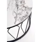 FORMOSA 2 db dohányzóasztal készlet, fehér márvány