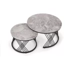 FLAMINGO 2 dohányzóasztal készlet, szürke márvány