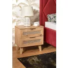 BORNEO SN-1 éjjeliszekrény, kézműves tölgy / fekete