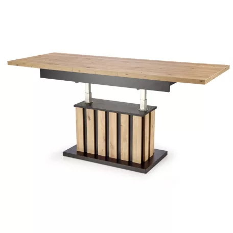 BARETTI dohányzóasztal, kézműves tölgy / fekete