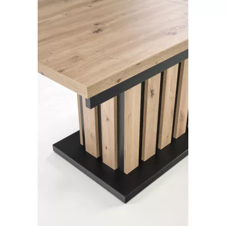 BARETTI dohányzóasztal, kézműves tölgy / fekete