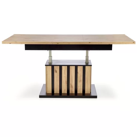 BARETTI dohányzóasztal, kézműves tölgy / fekete