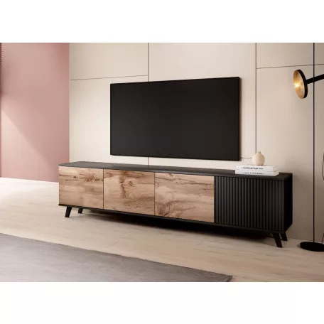 RANDOM RTV-3 TV-állvány 200 cm, wotan tölgy / fekete