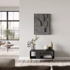 BULLET LAW-1 dohányzóasztal, fekete/arany