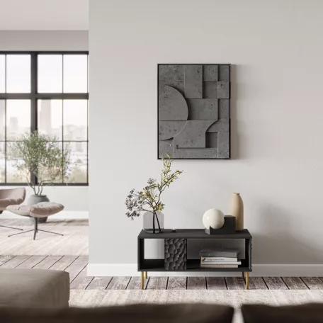 BULLET LAW-1 dohányzóasztal, fekete/arany