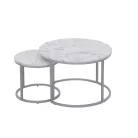 PAOLA 2 szett két dohányzóasztalból, márvány/ezüst