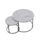 PAOLA 2 szett két dohányzóasztalból, márvány/ezüst