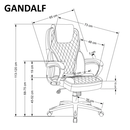 GANDALF szék, fekete/szürke