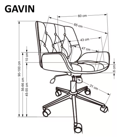 GAVIN szék, dió / fekete