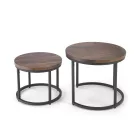 OREO két dohányzóasztal készlet, dió / fekete