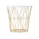 HARISSA_G dohányzóasztal, arany/fehér márvány