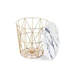 HARISSA_G dohányzóasztal, arany/fehér márvány